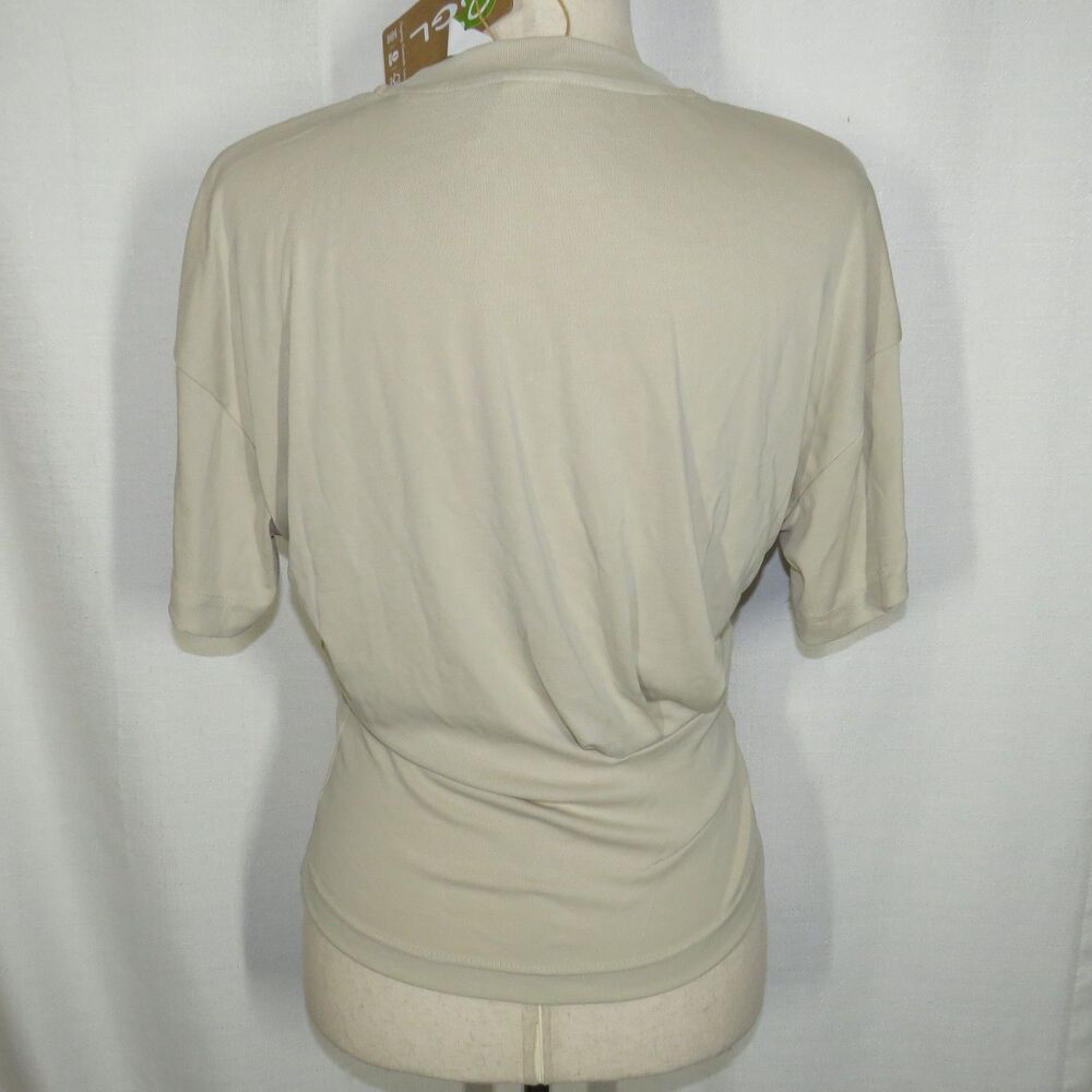 OGL Sandwashed Modal Knit Eco Friendly Soft Stretchy Draped Tee Beige Size Large - Picture 12 of 13
